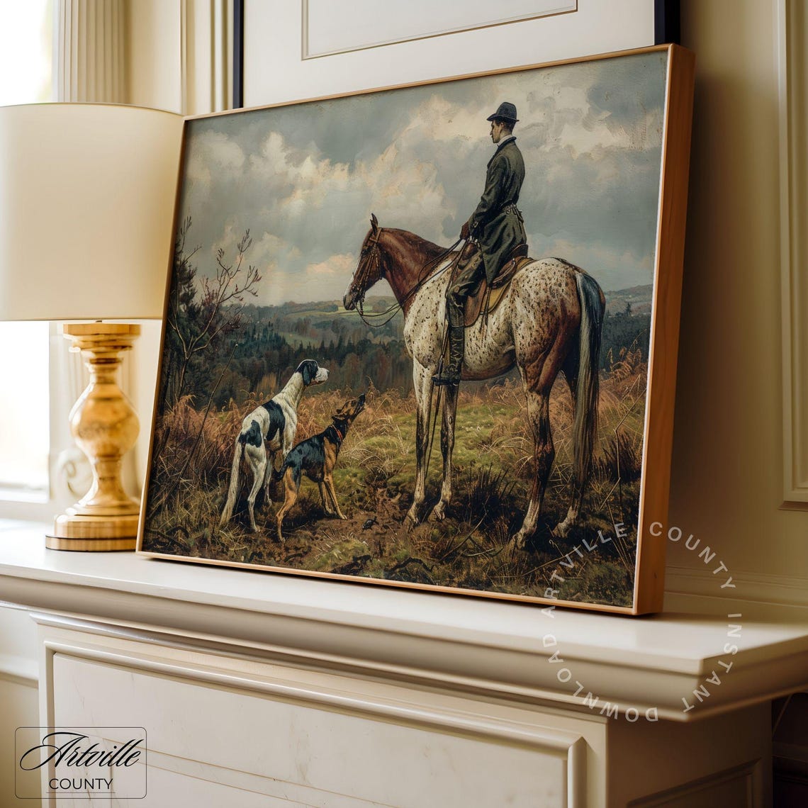 Vintage Hunting Gallery Set Five Equestrian Horse Scene Poster - Image 4