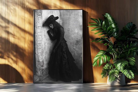 Victorian Woman Art Print Elegant Gothic Decor