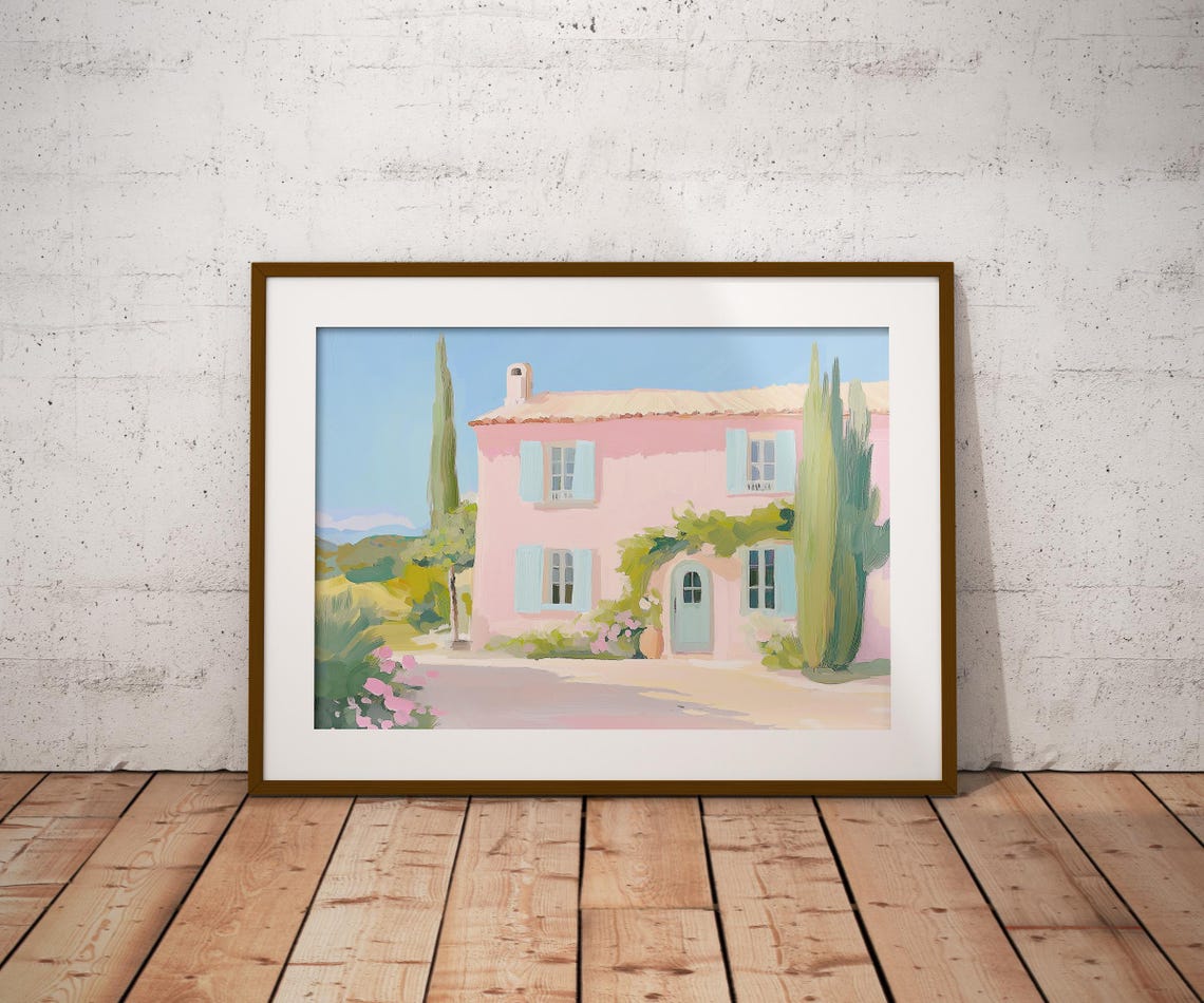 Charming French Country Home Landscape Art Idyllic Country View Quaint Village Scene French Countryside Painting French Cottage Art - Image 4