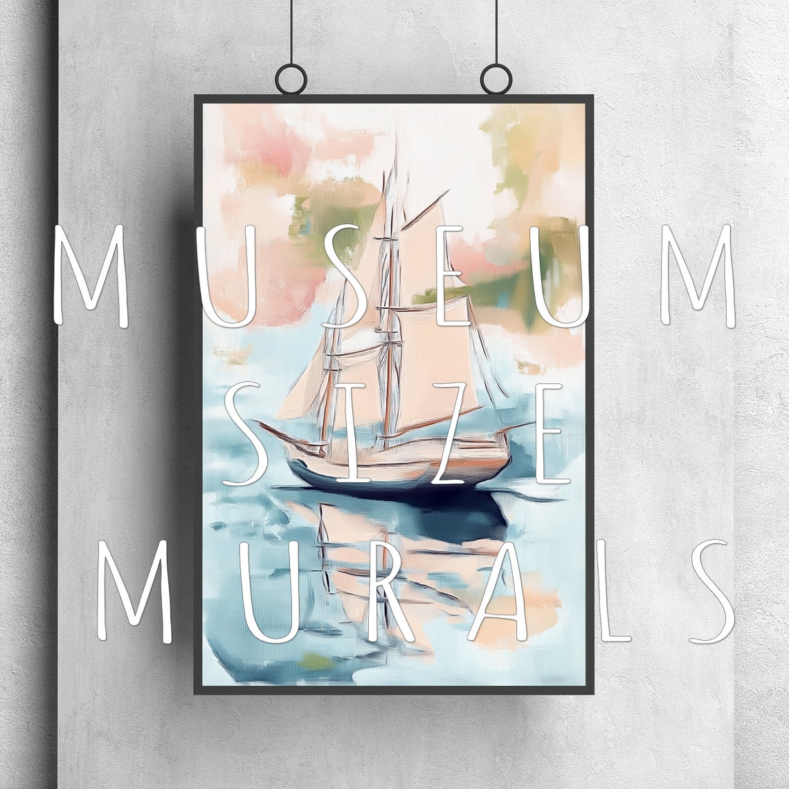 Vintage Sailboat on Calm Water Reflection Nautical Art Poster - Image 3