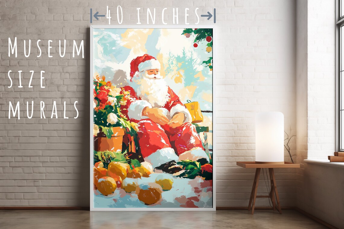 Christmas Santa Claus Pastel Painting St Nicholas Painting Catholic Advent Cozy Christmas Print Santa Claus Poster Watercolor Santa - Image 5