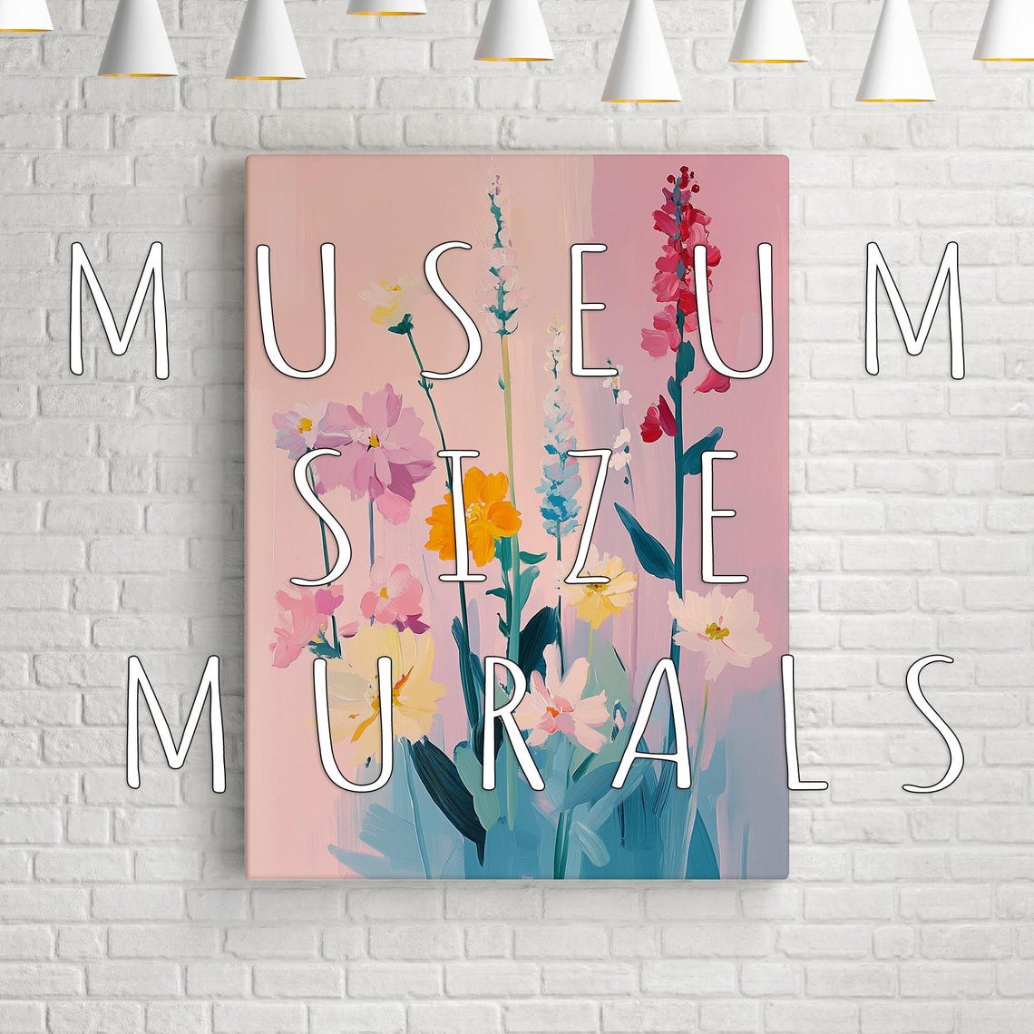 Colorful Wildflower Bouquet Pink Background Spring Floral Art Poster - Image 3