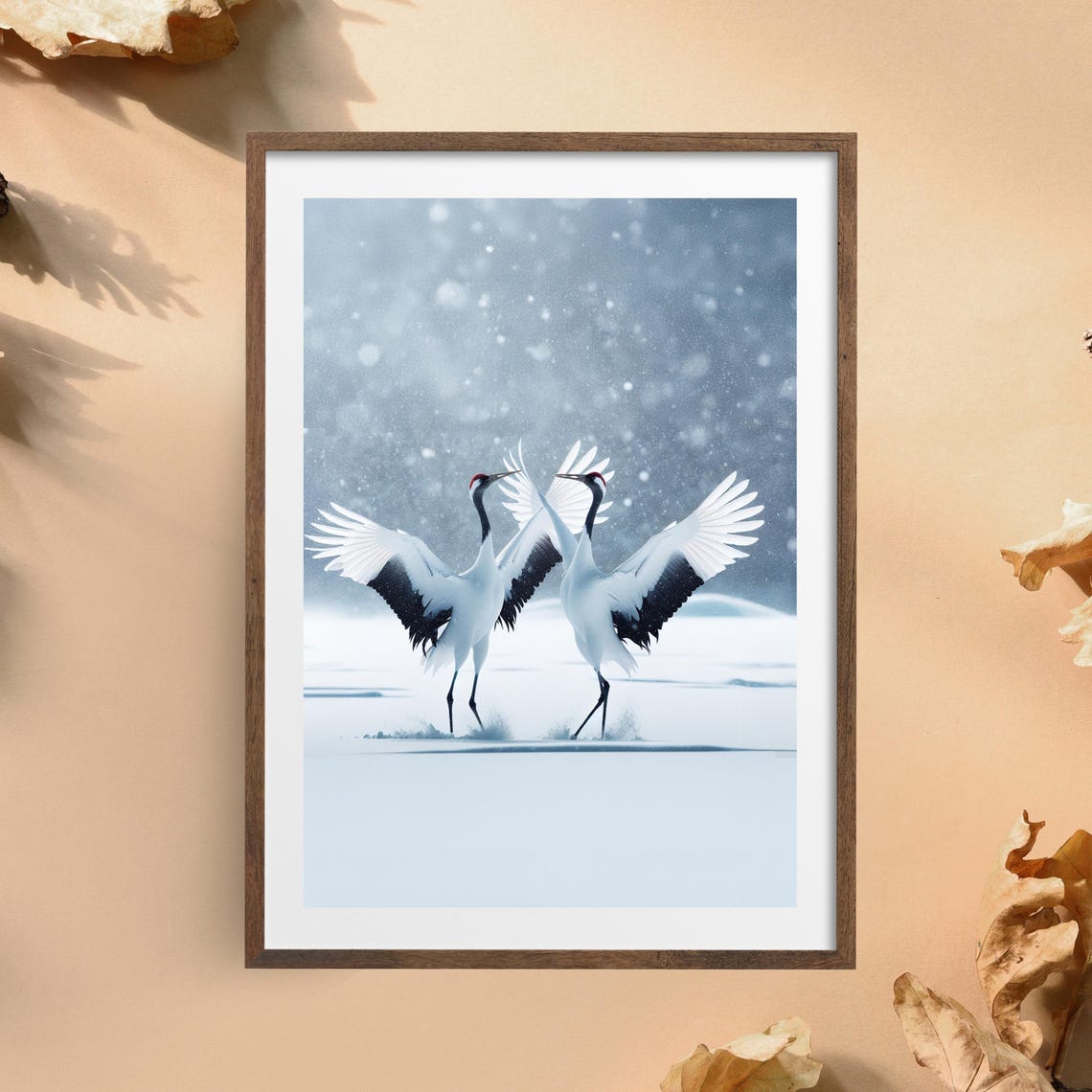 Japanese Crane Dance, Elegant Minimalist Bird Art Print - Image 5