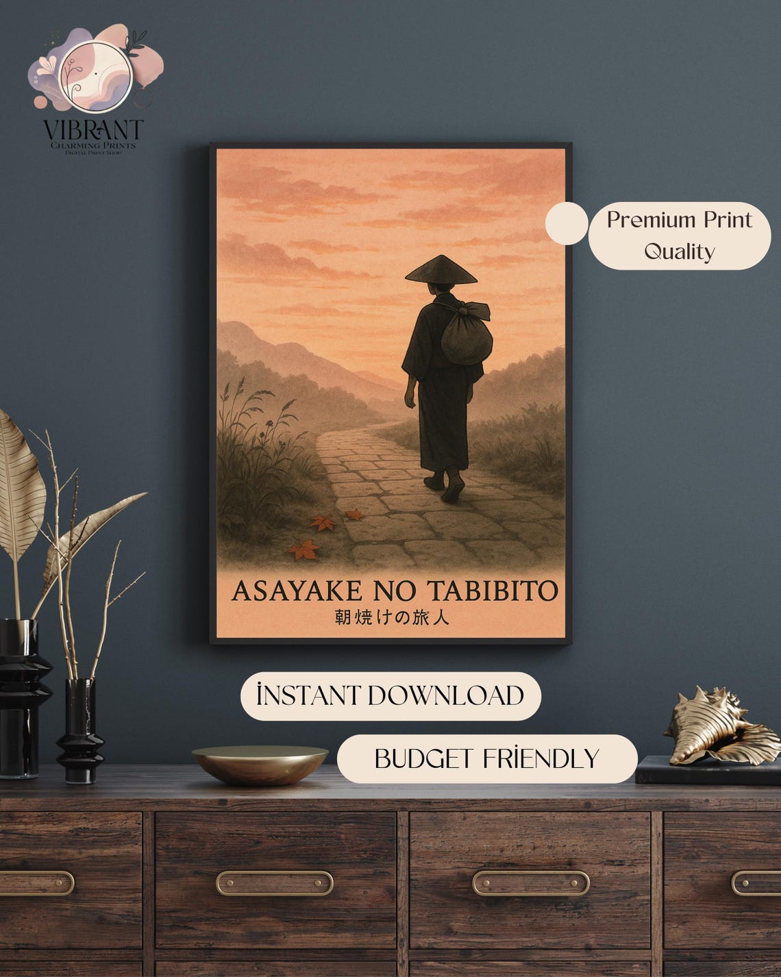 Asayake No Tabibito Japandi Art Print, Serene Path - Image 5
