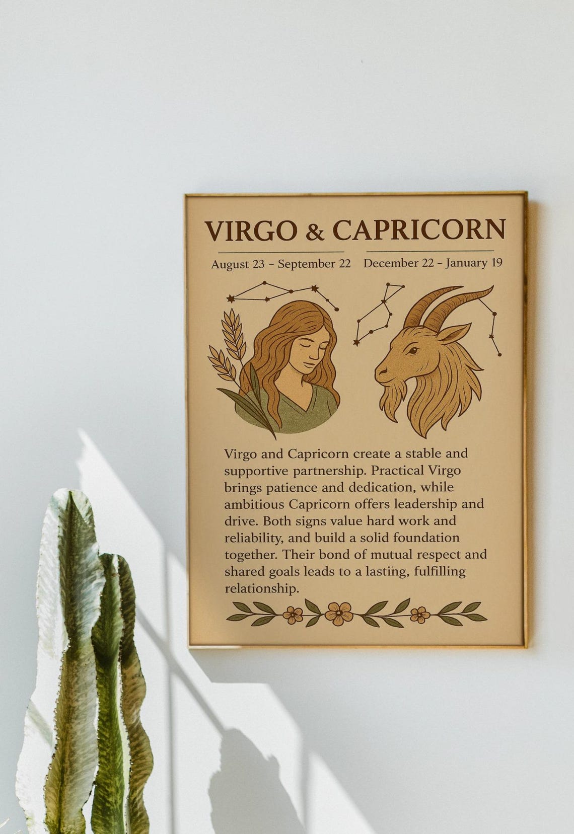 Virgo And Capricorn Zodiac Compatibility Poster