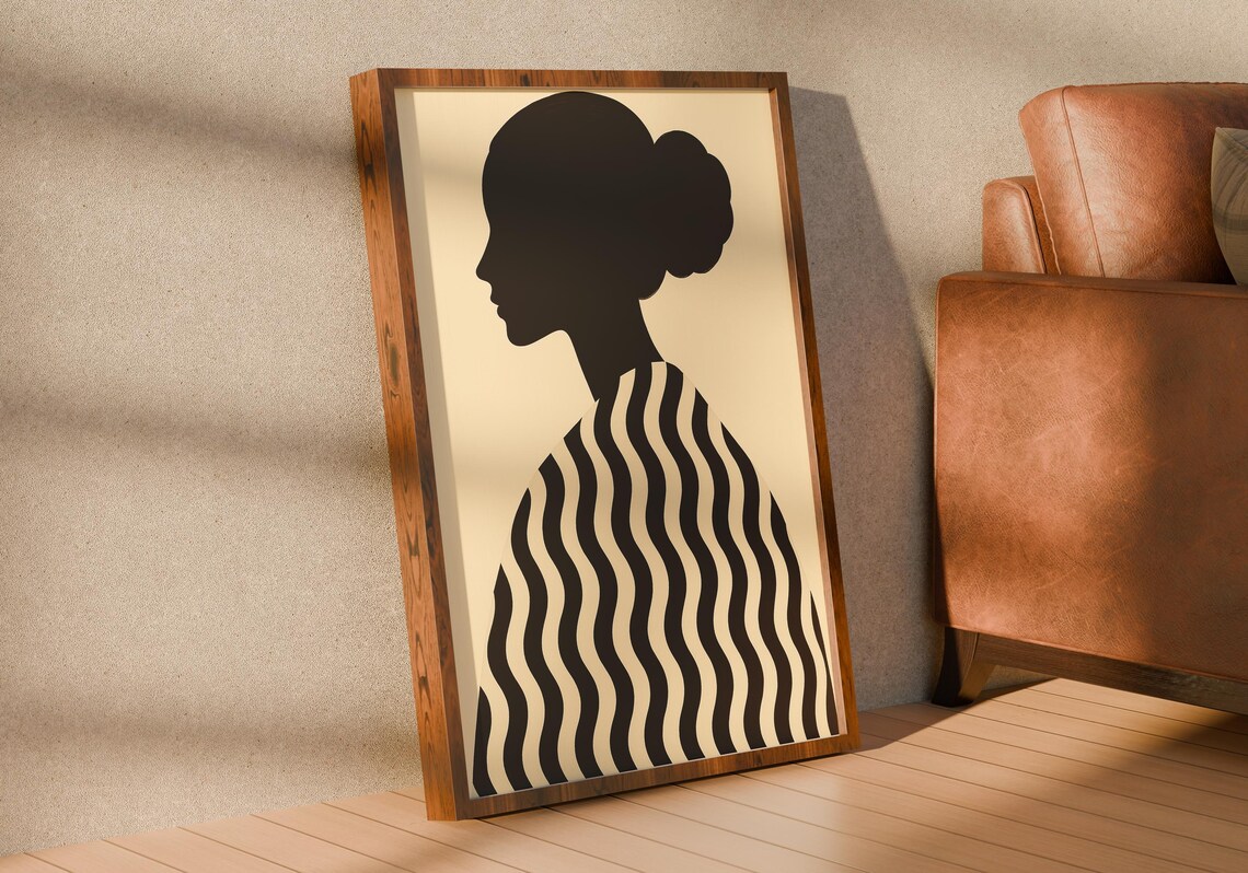 Minimalist Woman Silhouette, Abstract Female Portrait - Image 2
