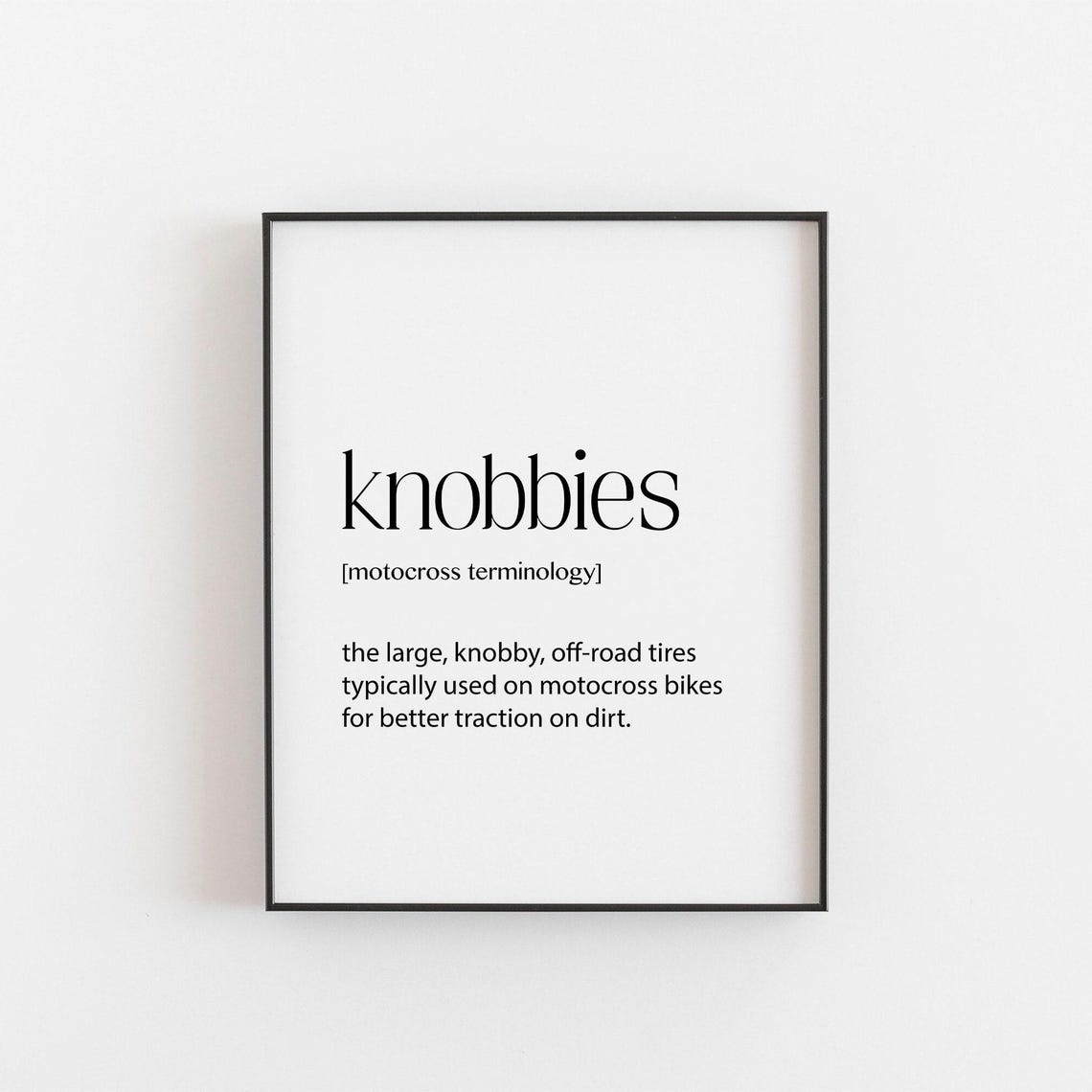 Knobbies Motocross Terminology Definition Minimalist Rider Gift Poster
