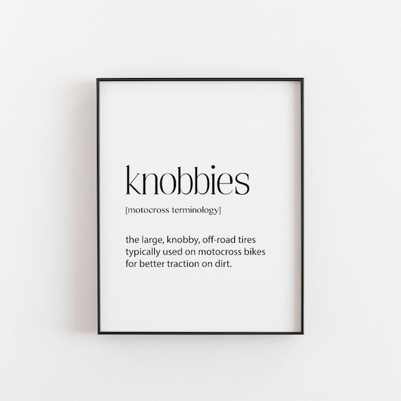 Knobbies Motocross Terminology Definition Minimalist Rider Gift Poster