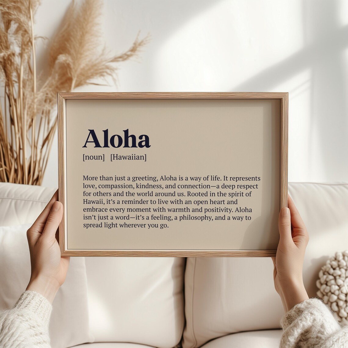 Aloha Definition Minimalist Typography Art Print