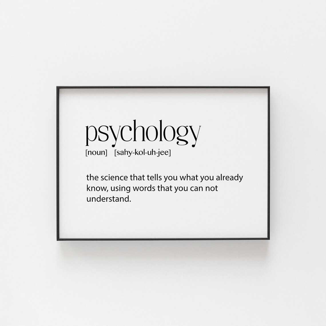 Psychology Definition Art Print, Office Decor