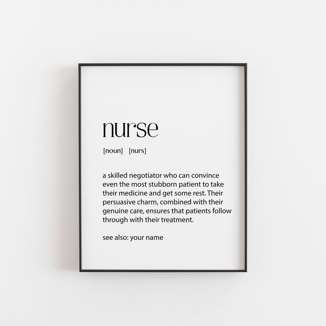 Personalised Nurse Print, Custom NHS Gift