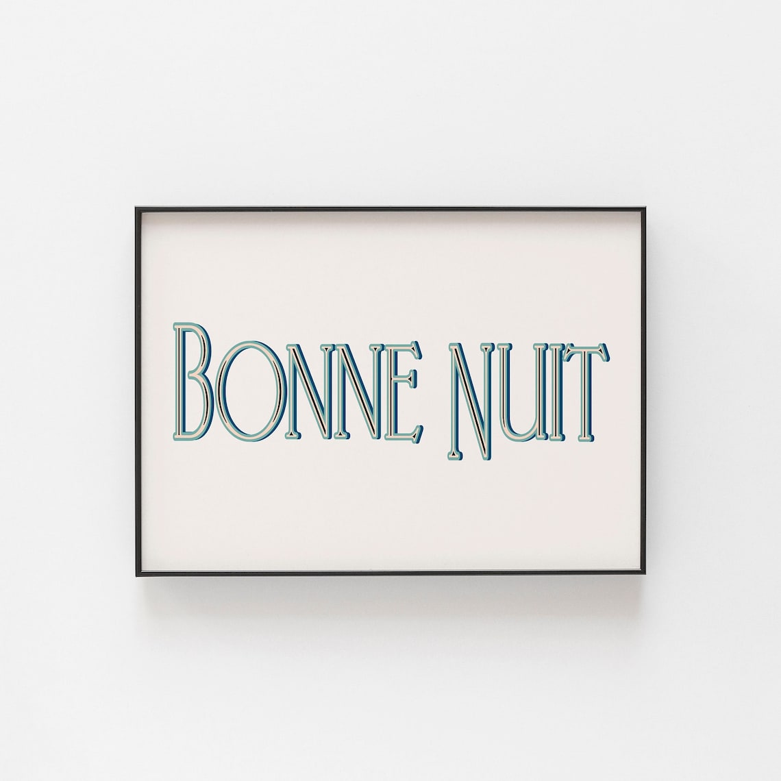 Bonne Nuit French Bedroom Art Print, Elegant Decor