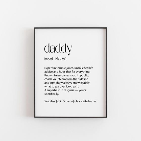 Personalised Daddy Funny Father's Day Wall Art Print