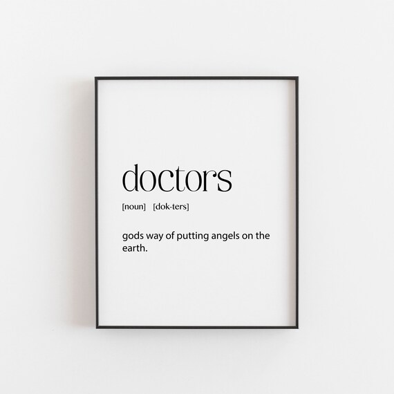 Doctor Definition Gift, Appreciation Poster Print