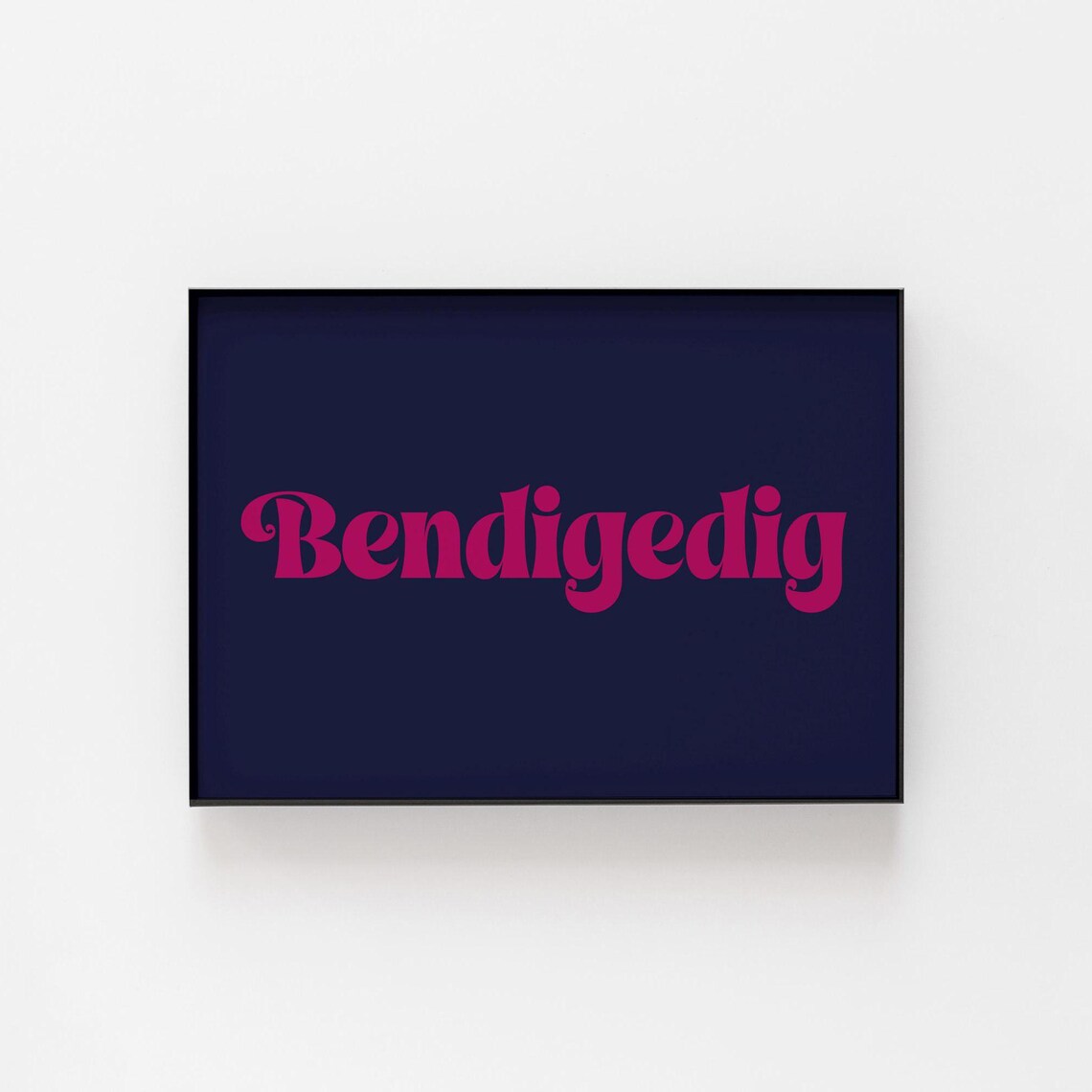 Bendigedig Welsh Word Print Retro Coral Script Wonderful Typography Art - Image 2