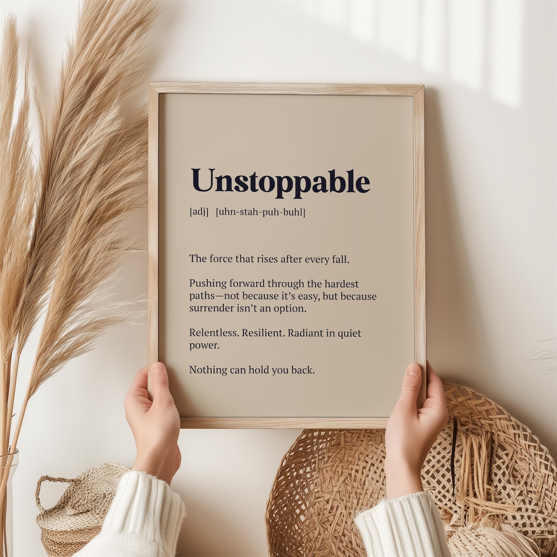 Unstoppable Motivational Quote Poster, Gift For Women