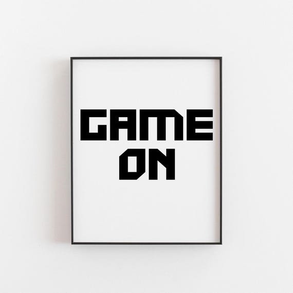 Game On Bold Black Typography Statement Motivational Sports Art Print