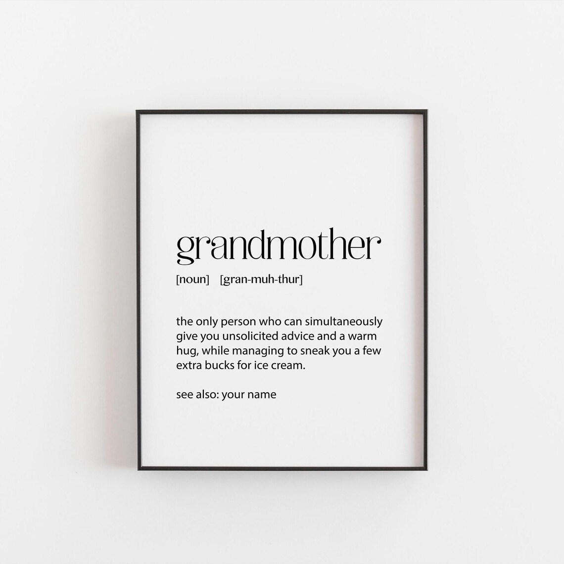 Funny Grandmother Definition Poster Print, Gift