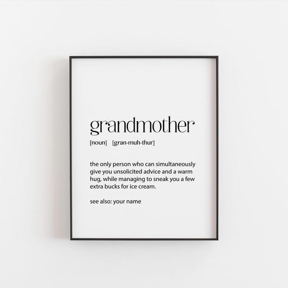 Funny Grandmother Definition Poster Print, Gift
