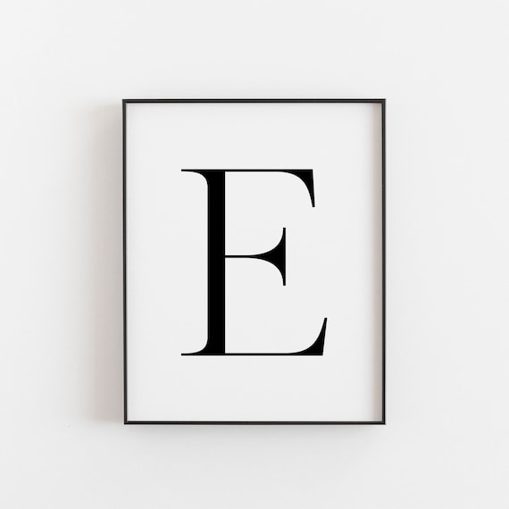 Letter E Monogram Nursery Initial Art Print