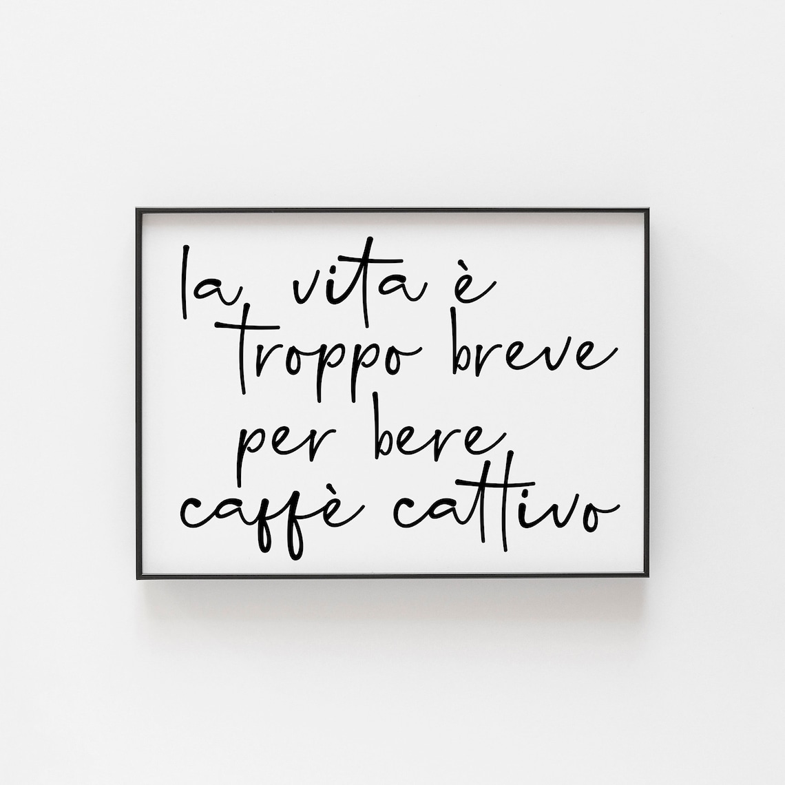 Life Is Too Short To Drink Bad Coffee, Italian Poster