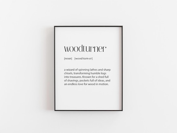 Woodturner Definition Dictionary Art Poster Gift for Woodworkers