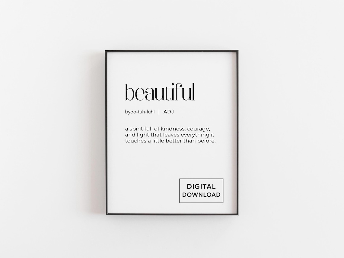 Beautiful Definition Typography Quote Art Print