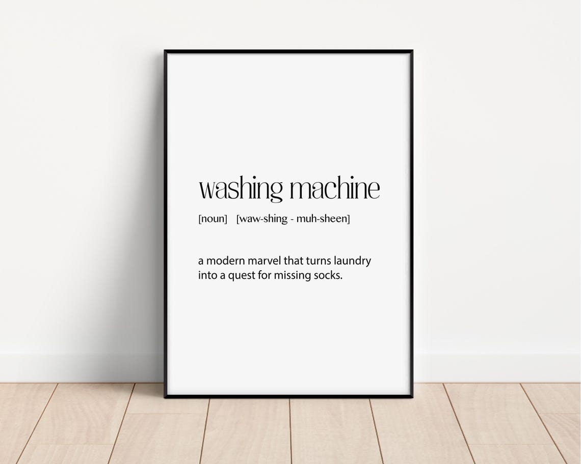 Washing Machine Definition Poster Missing Socks Quest Humor Art