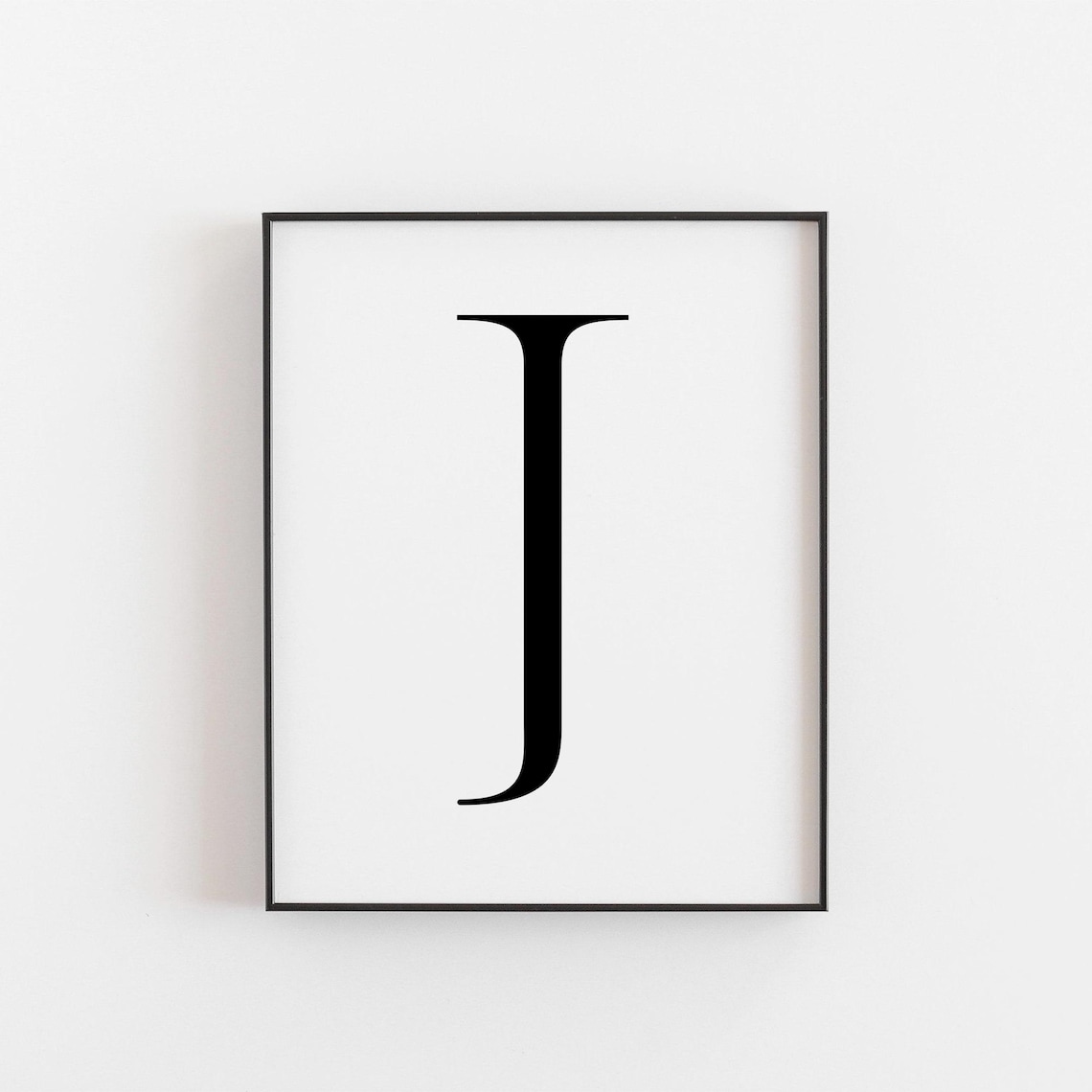 Letter J Print, Modern Minimalist Typography Art Print