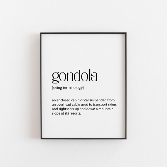 Gondola Skiing Terminology Dictionary Definition Mountain Poster