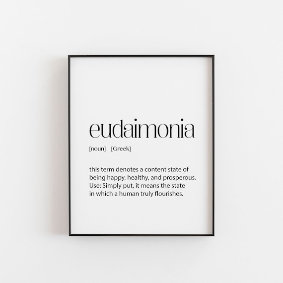 Greek Art Eudaimonia Poster Print, Greece Decor