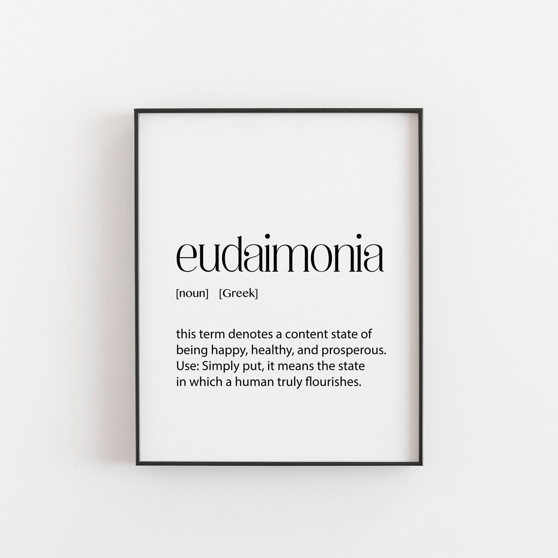Greek Art Eudaimonia Poster Print, Greece Decor