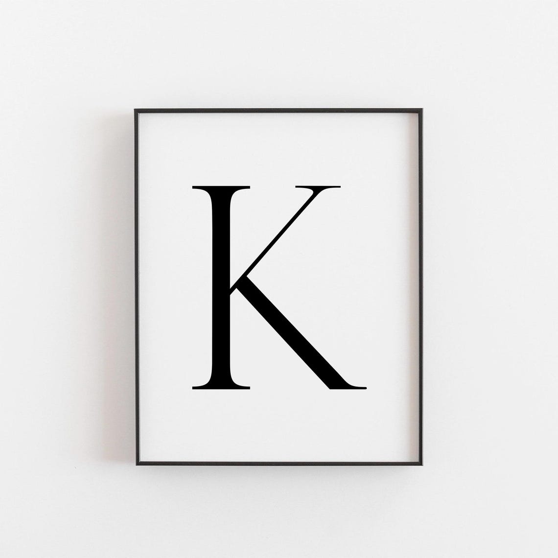 Letter K Modern Minimalist Art Print