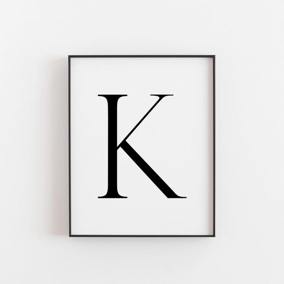 Letter K Modern Minimalist Art Print
