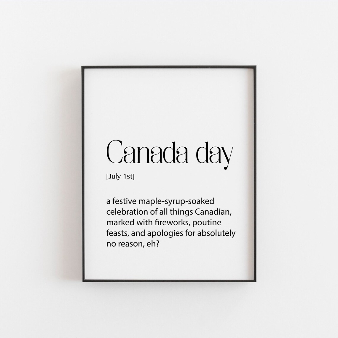 Canada Day Gift Print Wall Art For Canadians Canada Day Poster Canadian Family Housewarming Gifts Dictionary Prints Definition Prints