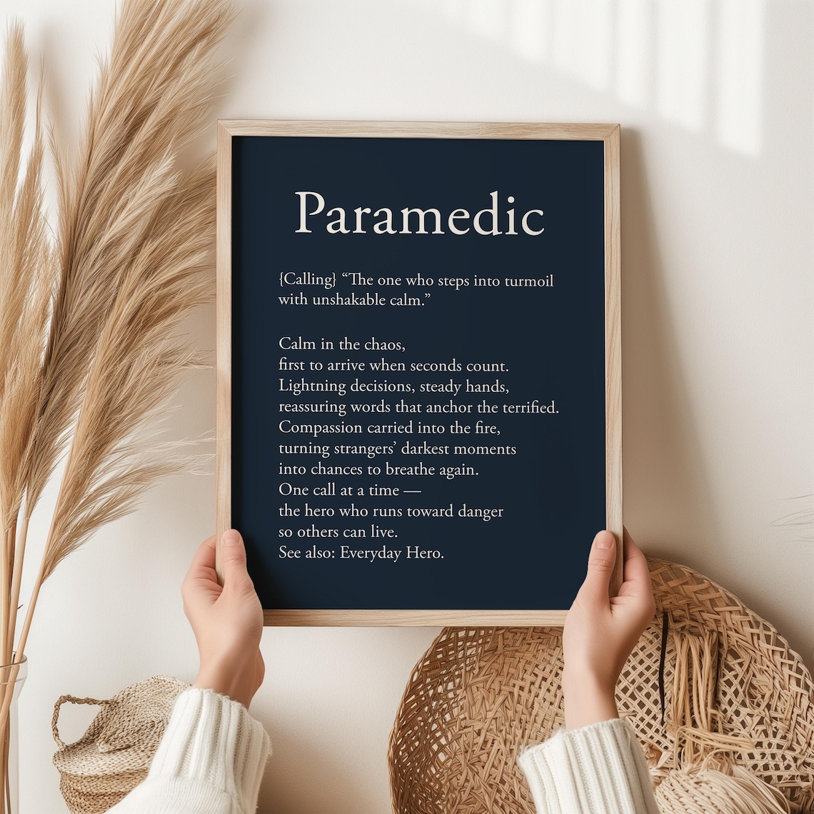 Paramedic Definition Minimal Typography Art Print