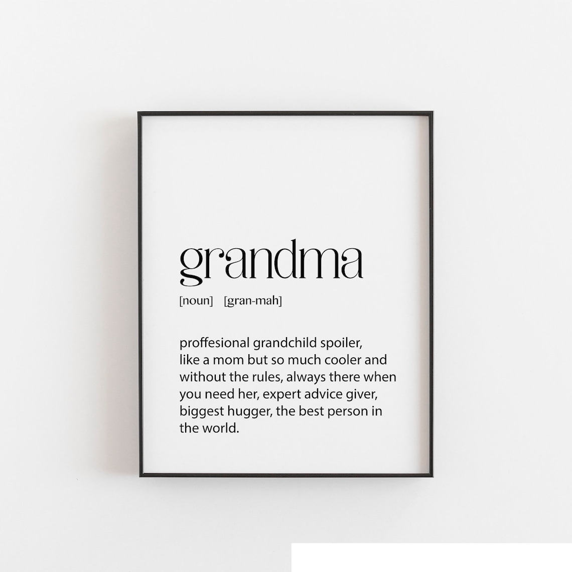 Grandma Gift Definition Bedroom Decor Art Print