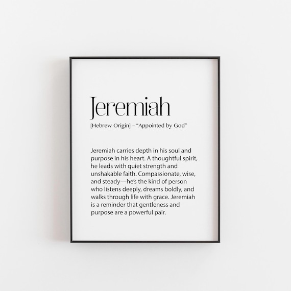 Jeremiah Name Meaning Appointed By God Hebrew Origin Wall Print