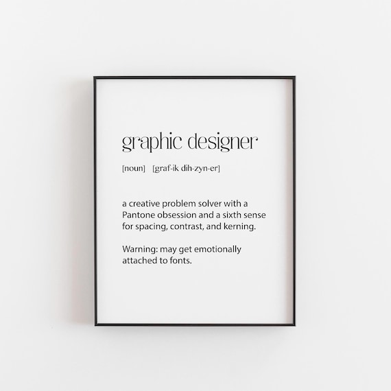 Graphic Designer Definition Funny Typography Print Gift For Creatives Studio