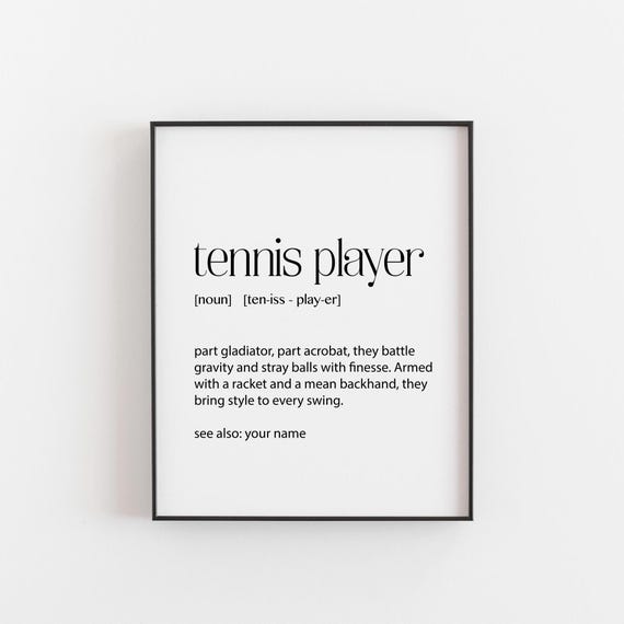 Personalised Tennis Player Definition Art Print