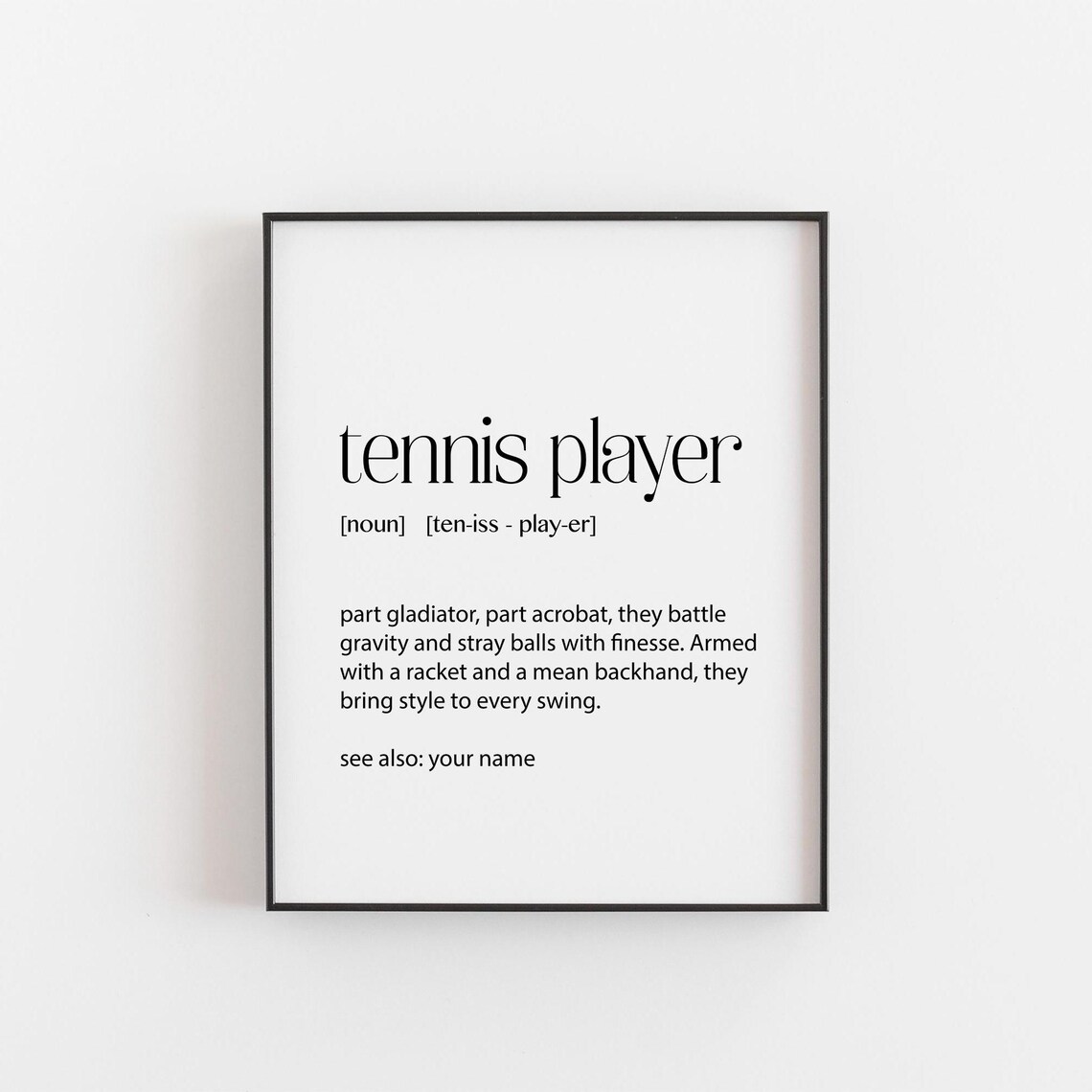 Personalised Tennis Player Definition Art Print
