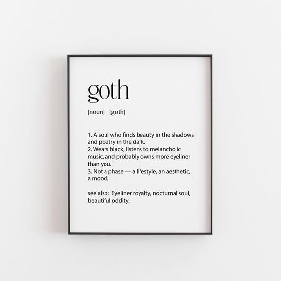 Goth Soul Definition Dark Romantic Wall Art