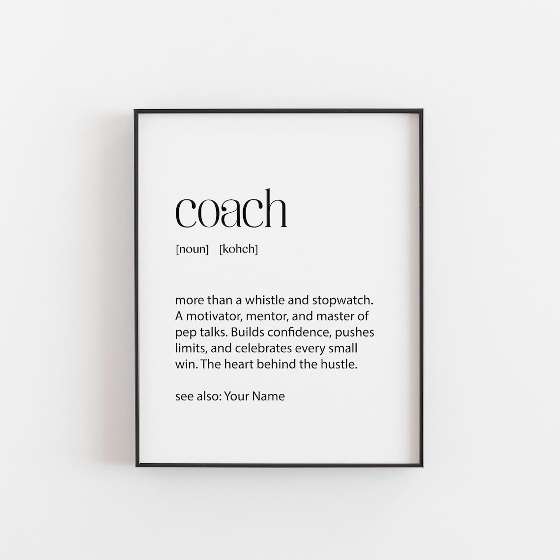 Coach Definition Art Print, Mentor Appreciation Poster