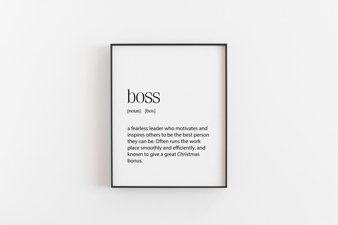 Boss Gift Funny Definition for Christmas Birthday Art Print