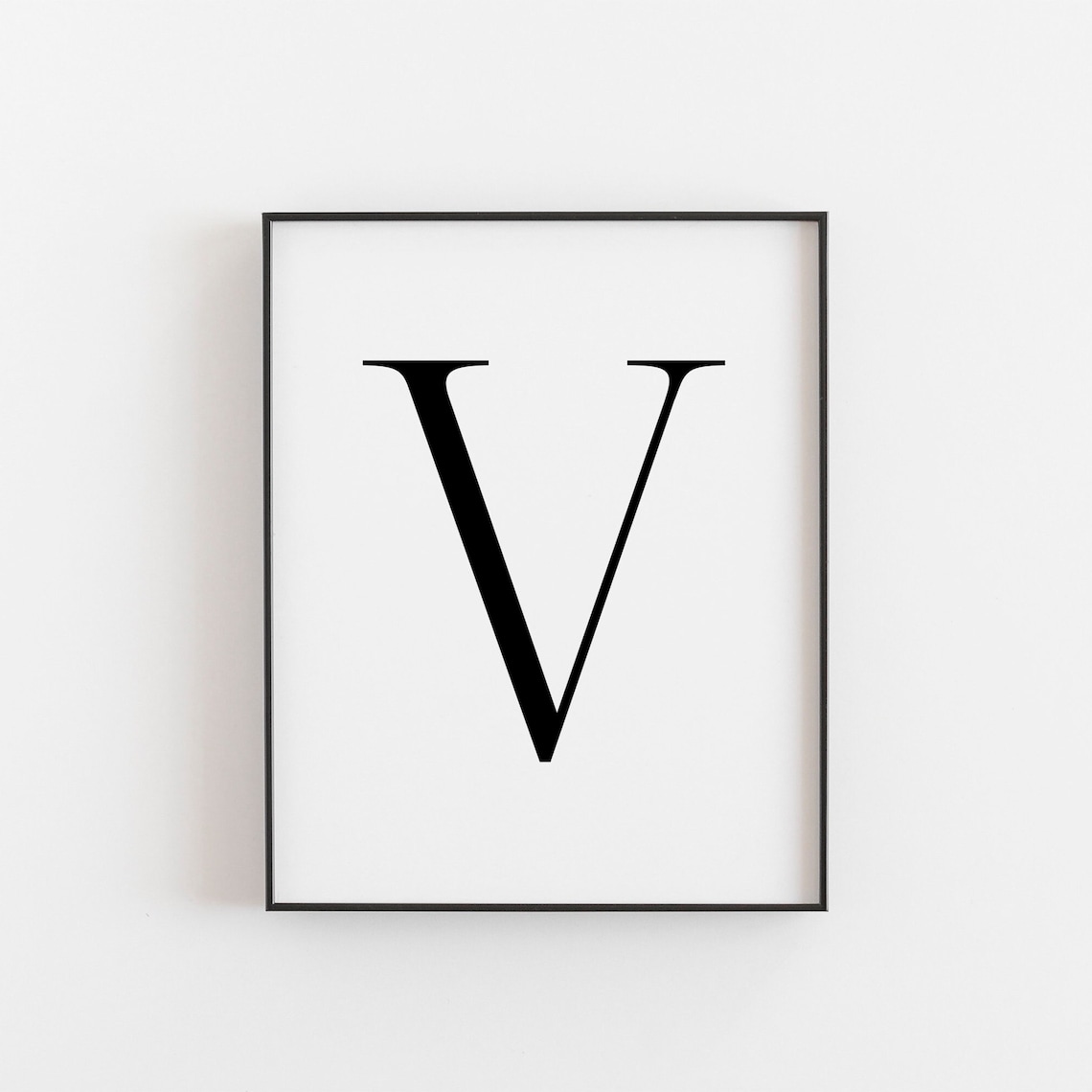 Letter V Minimalist Typography Art Print