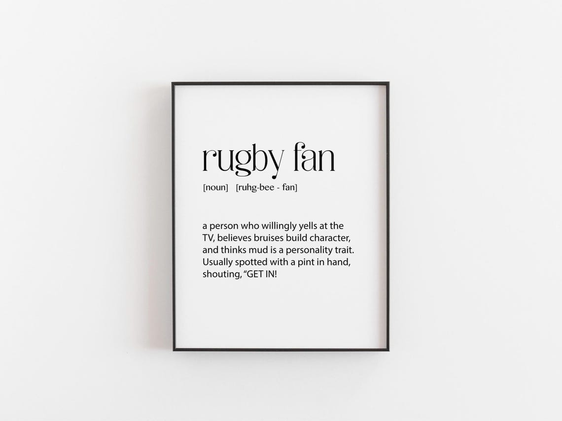 Rugby Fan Funny Definition Dictionary Style Sports Gift Poster