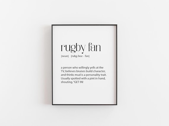 Rugby Fan Funny Definition Dictionary Style Sports Gift Poster