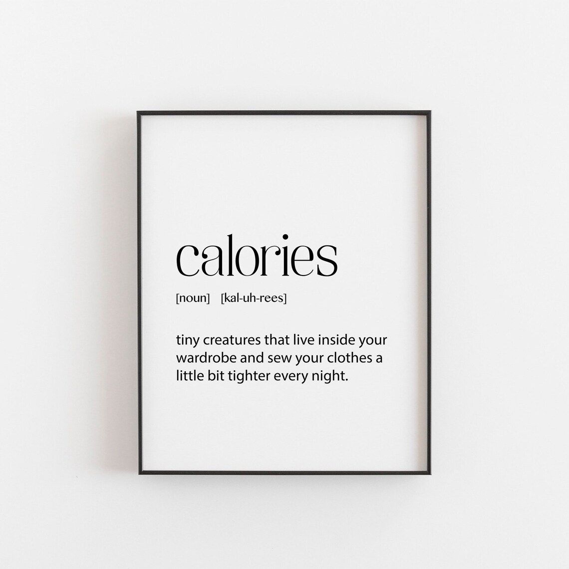 Food Calories Definition Funny Kitchen Christmas Poster