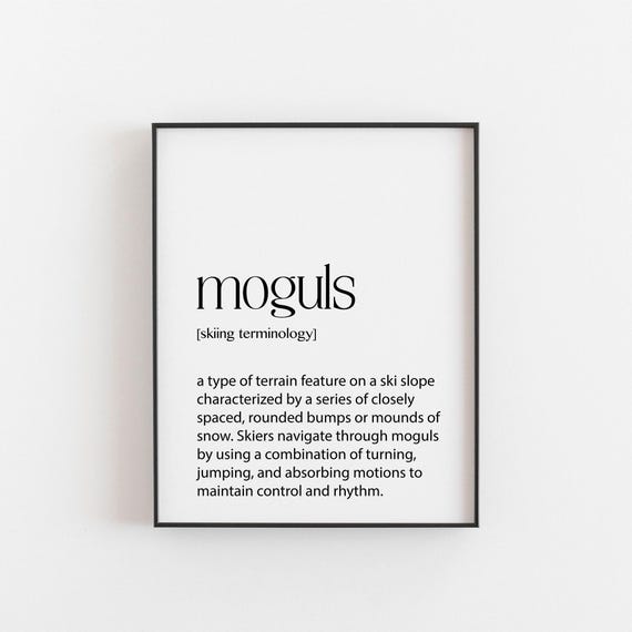 Skiing Artwork Of The Definition Moguls Great Gift For Skiers And Snowboarders Out There Personalised Ski Art Gallery Wall Cabin