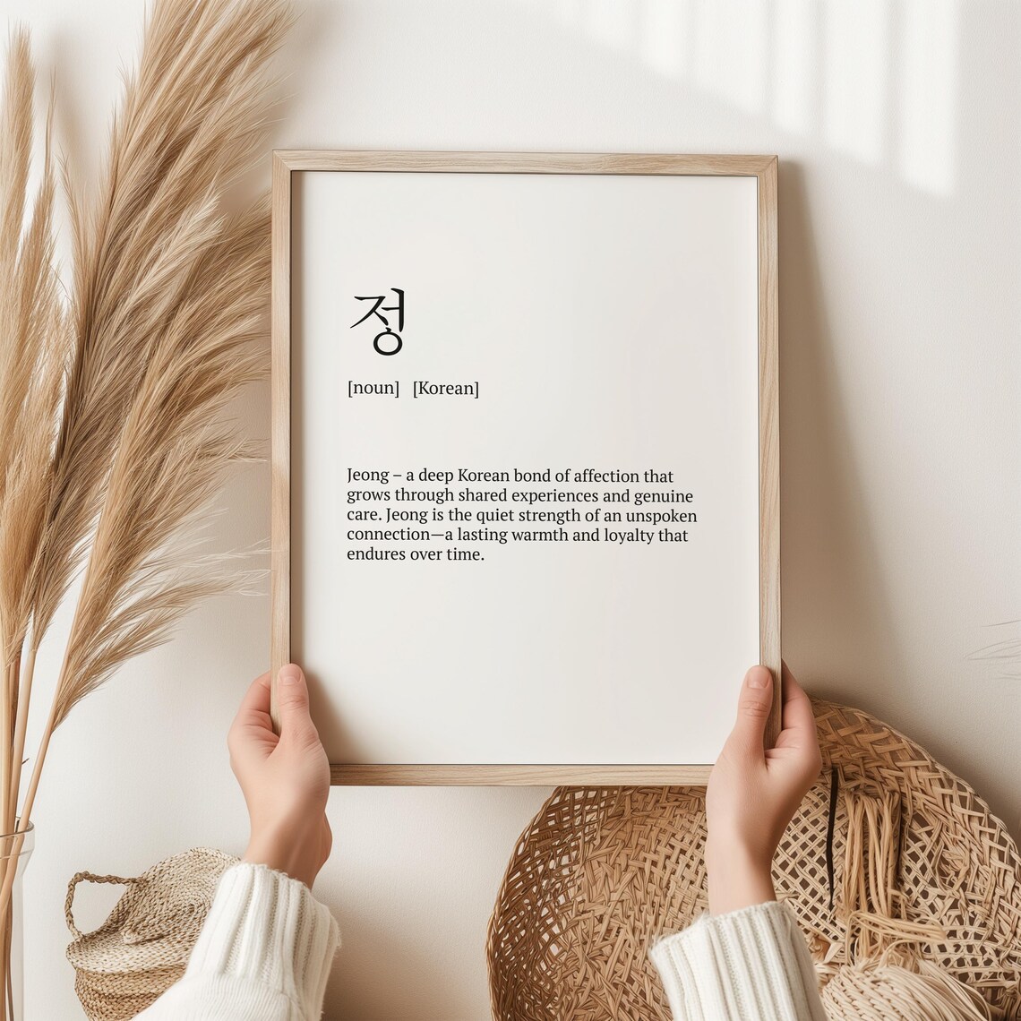 Jeong Definition Print Korean Wall Art Meaningful Gift Of Connection Love Korean Culture Decor Emotional Bond Art Thoughtful Art